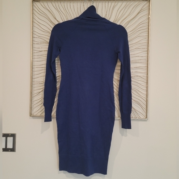 Victoria's Secret Moda International Blue Turtleneck Cable Knit Sweater Dress - Picture 4 of 11
